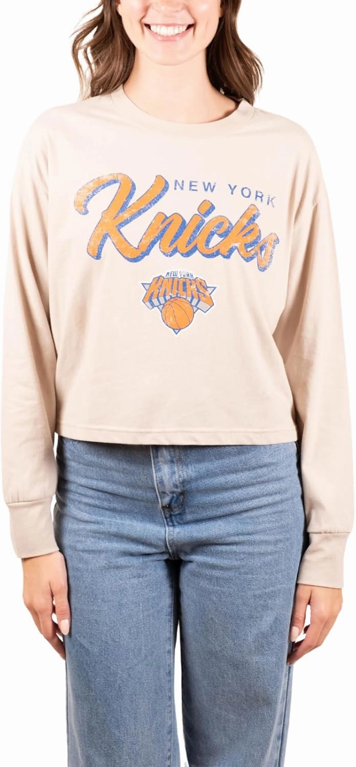 Ultra Game Women's NBA Super Soft Crop Top Pullover Sweatshirt