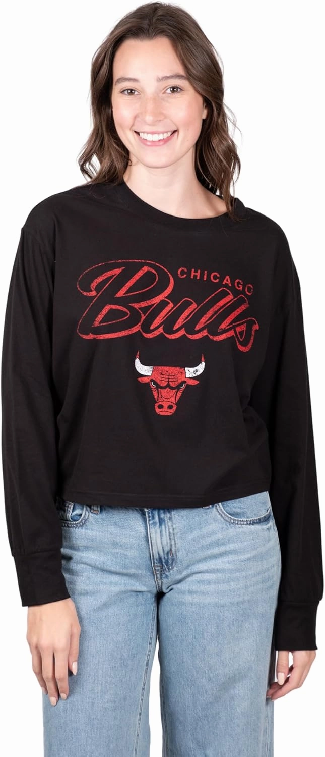 Ultra Game Women's NBA Super Soft Crop Top Pullover Sweatshirt
