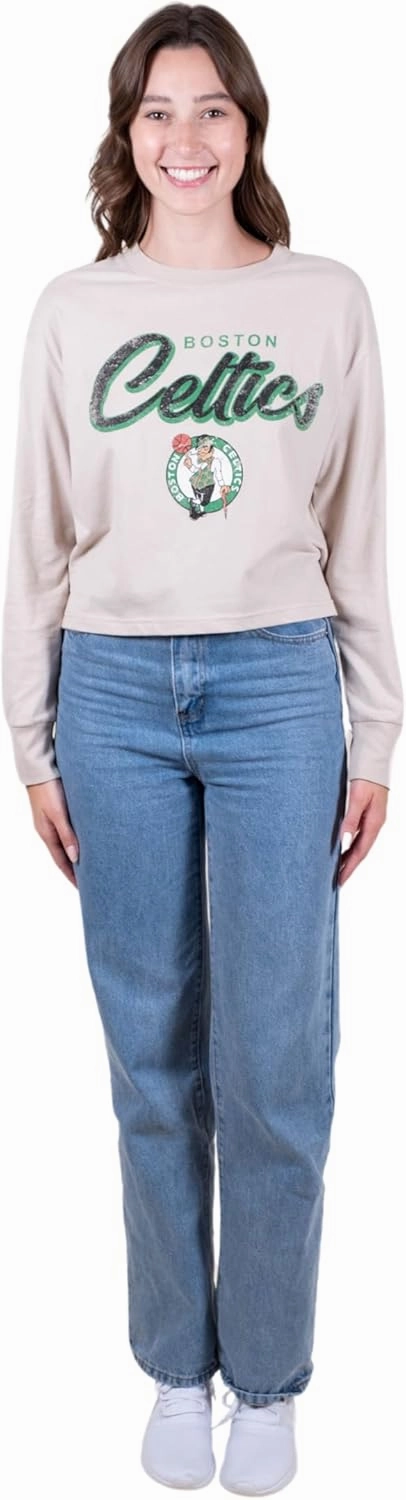 Ultra Game Women's NBA Super Soft Crop Top Pullover Sweatshirt