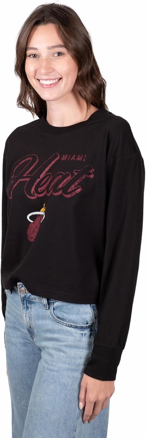 Ultra Game Women's NBA Super Soft Crop Top Pullover Sweatshirt