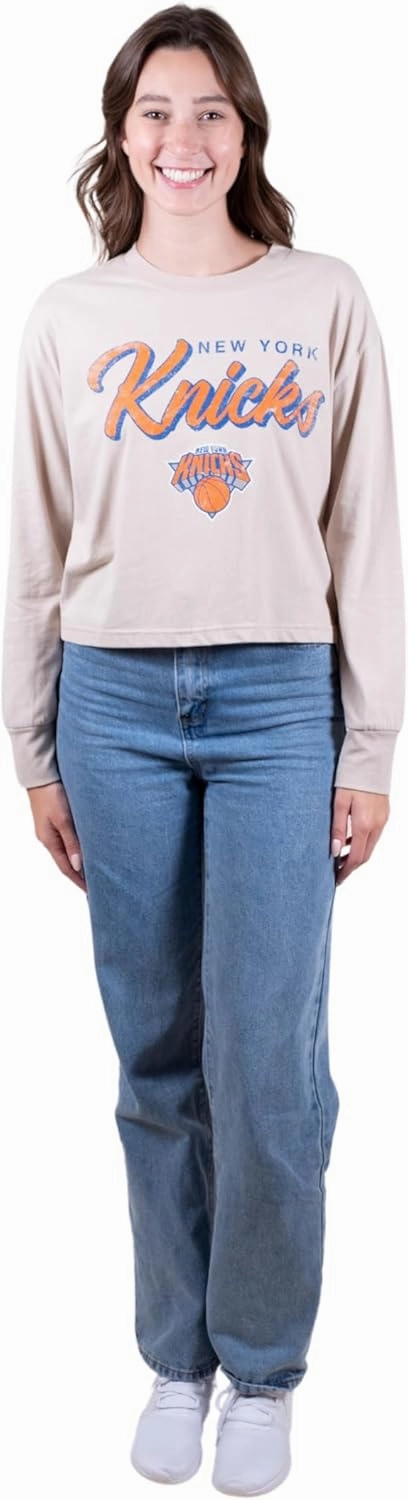 Ultra Game Women's NBA Super Soft Crop Top Pullover Sweatshirt