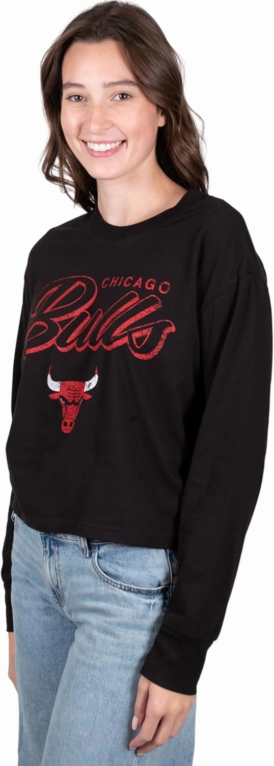 Ultra Game Women's NBA Super Soft Crop Top Pullover Sweatshirt