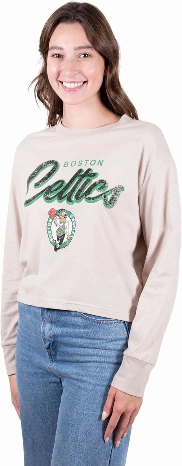 Ultra Game Women's NBA Super Soft Crop Top Pullover Sweatshirt