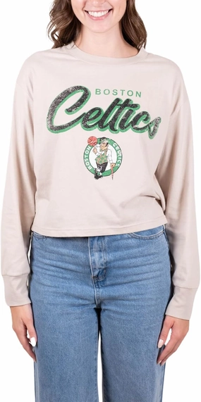 Ultra Game Women's NBA Super Soft Crop Top Pullover Sweatshirt