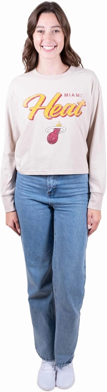 Ultra Game Women's NBA Super Soft Crop Top Pullover Sweatshirt