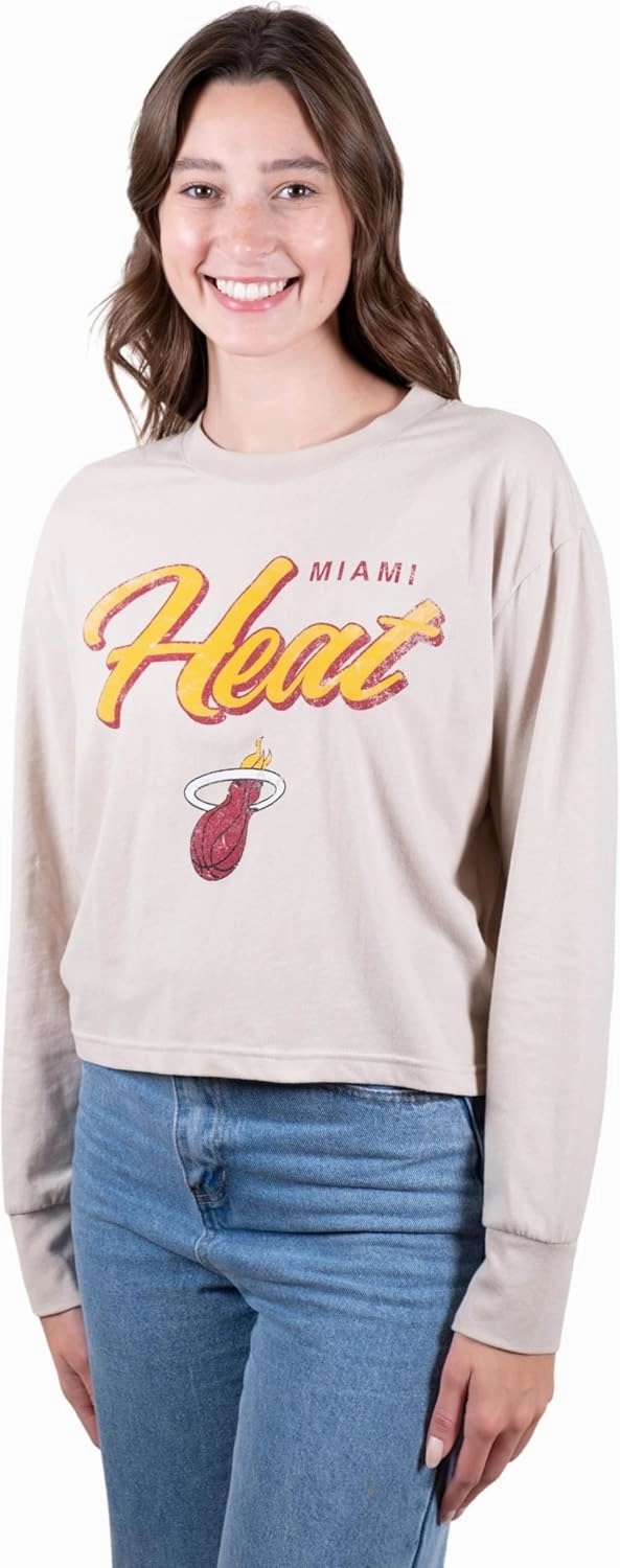 Ultra Game Women's NBA Super Soft Crop Top Pullover Sweatshirt