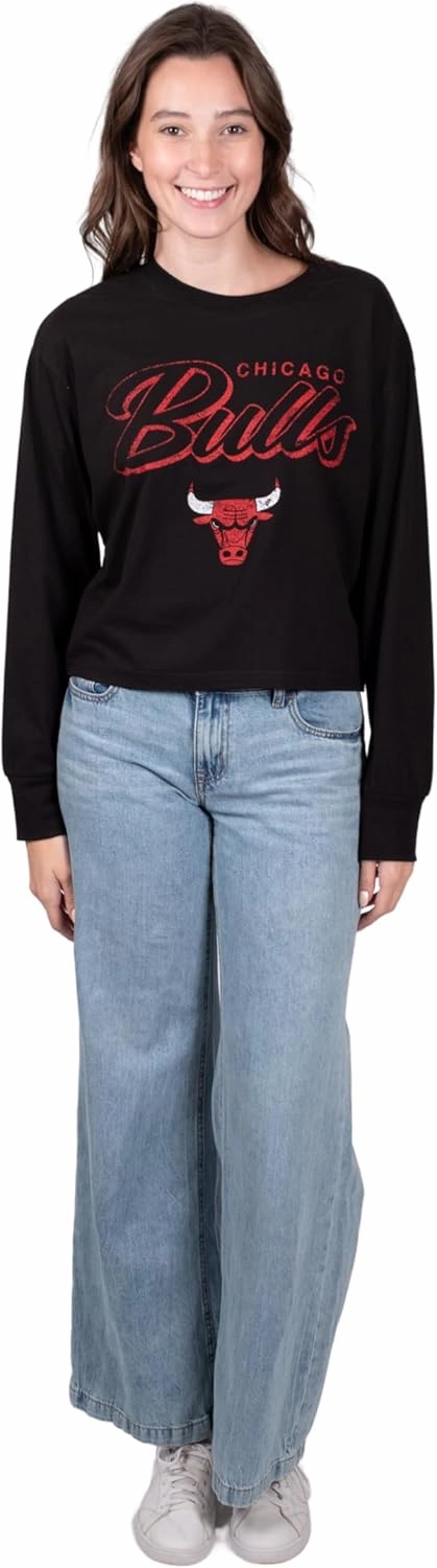 Ultra Game Women's NBA Super Soft Crop Top Pullover Sweatshirt