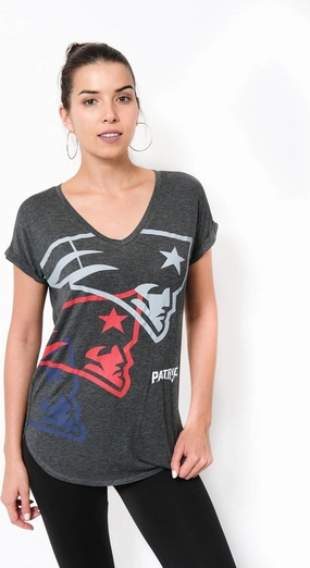 Ultra Game Women’s NFL Official Super Soft Modal Vintage V-Neck T-Shirt