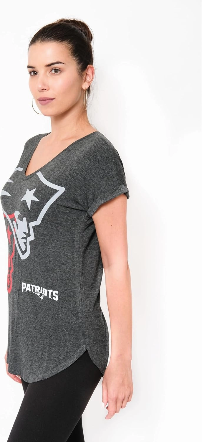 Ultra Game Women’s NFL Official Super Soft Modal Vintage V-Neck T-Shirt