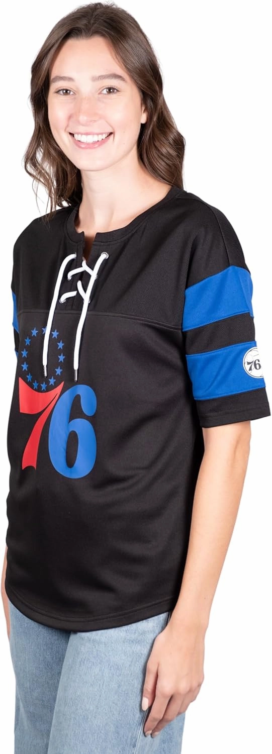 Ultra Game Women's Super Soft Mesh Lace-up Jersey Shirt