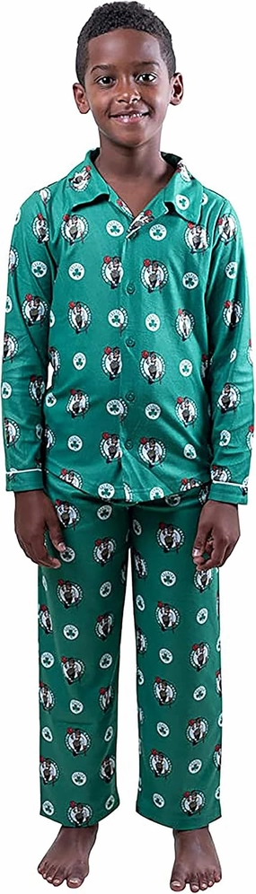 Ultra Game Youth NBA Official 2-Piece Super Soft Button Down Pajamas Set