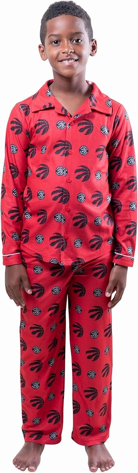 Ultra Game Youth NBA Official 2-Piece Super Soft Button Down Pajamas Set