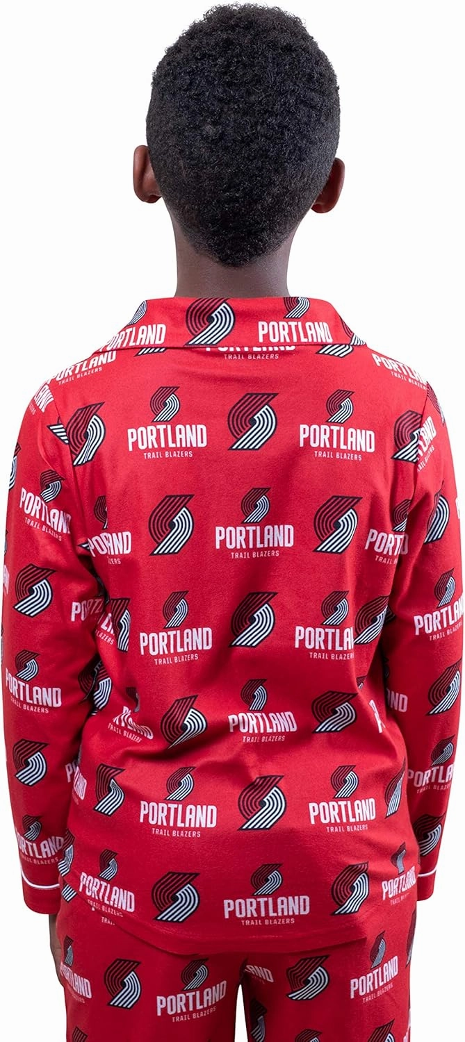 Ultra Game Youth NBA Official 2-Piece Super Soft Button Down Pajamas Set