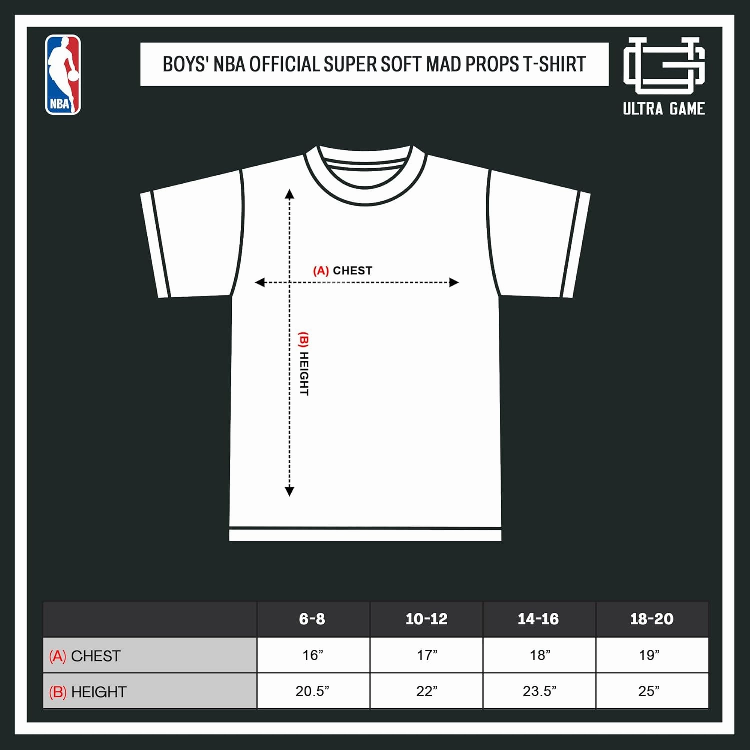 Ultra Game Youth NBA Official Super Soft Mad Props T-Shirt
