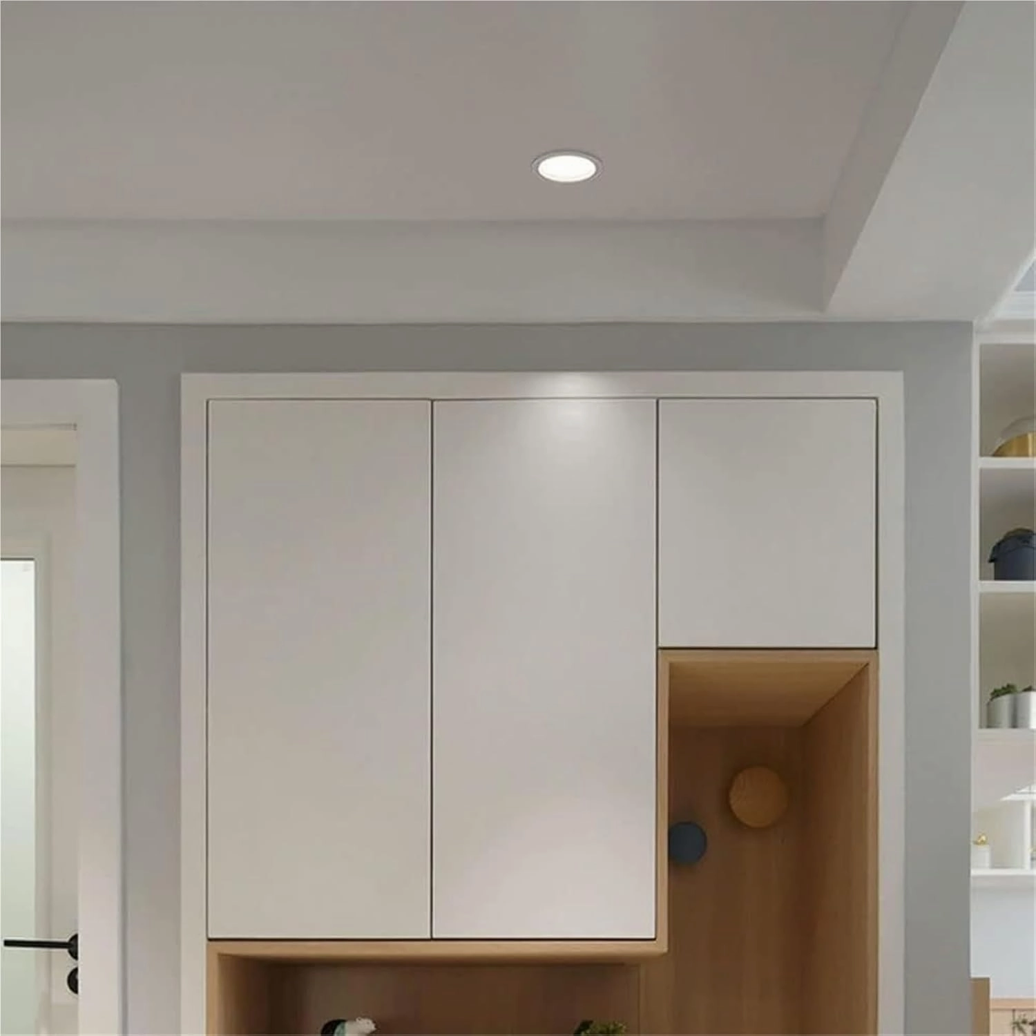Ultra-Thin Mini Panel Downlight, Intelligent Dimmable Anti-Glare Round Ceiling Light with Junction Box, Ideal for Bag Painting Lighting(18w)