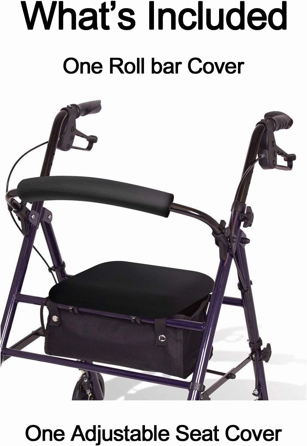 Unisex Rollator Walker Seat and Backrest Rollbar Covers Universal Soft Rollator Accessories Colorful Printing Patterns