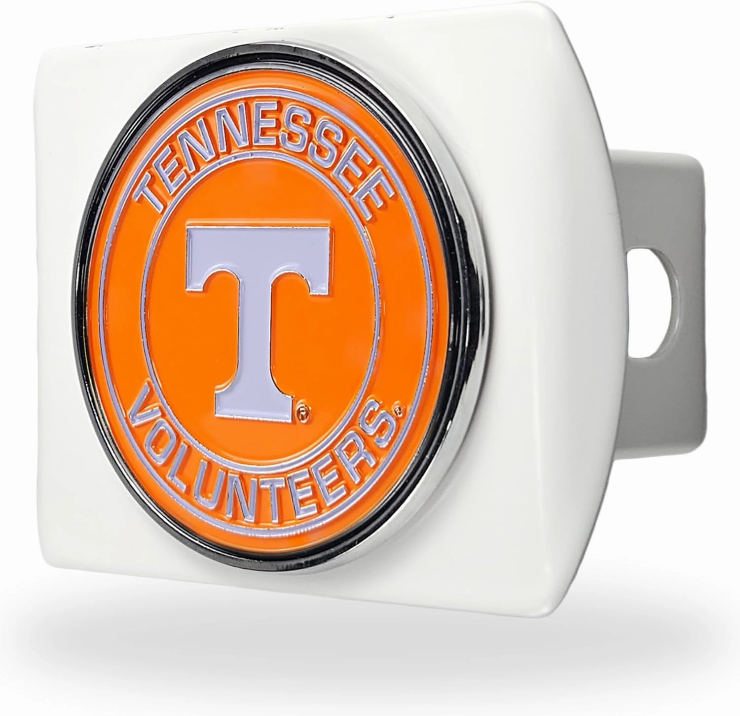 University of Tennessee Volunteers White Metal Hitch Cover with 3D Colored Team Logo by FANMATS - Round Molded Design – Easy Installation on Truck, SUV, Car - Ideal Gift for NCAA College Fan/Student