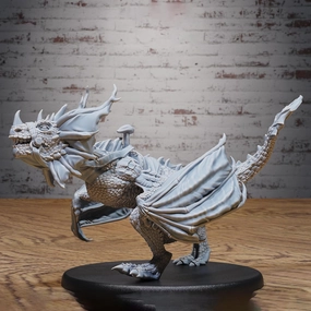Unpainted DND Angry Wyvern Tamed (Large) Miniature Figurine, Tabletop Gaming Collectible, Fantasy World, Ideal Gift for Dungeon Masters and Collectors Alike - Designed by Epic Miniatures