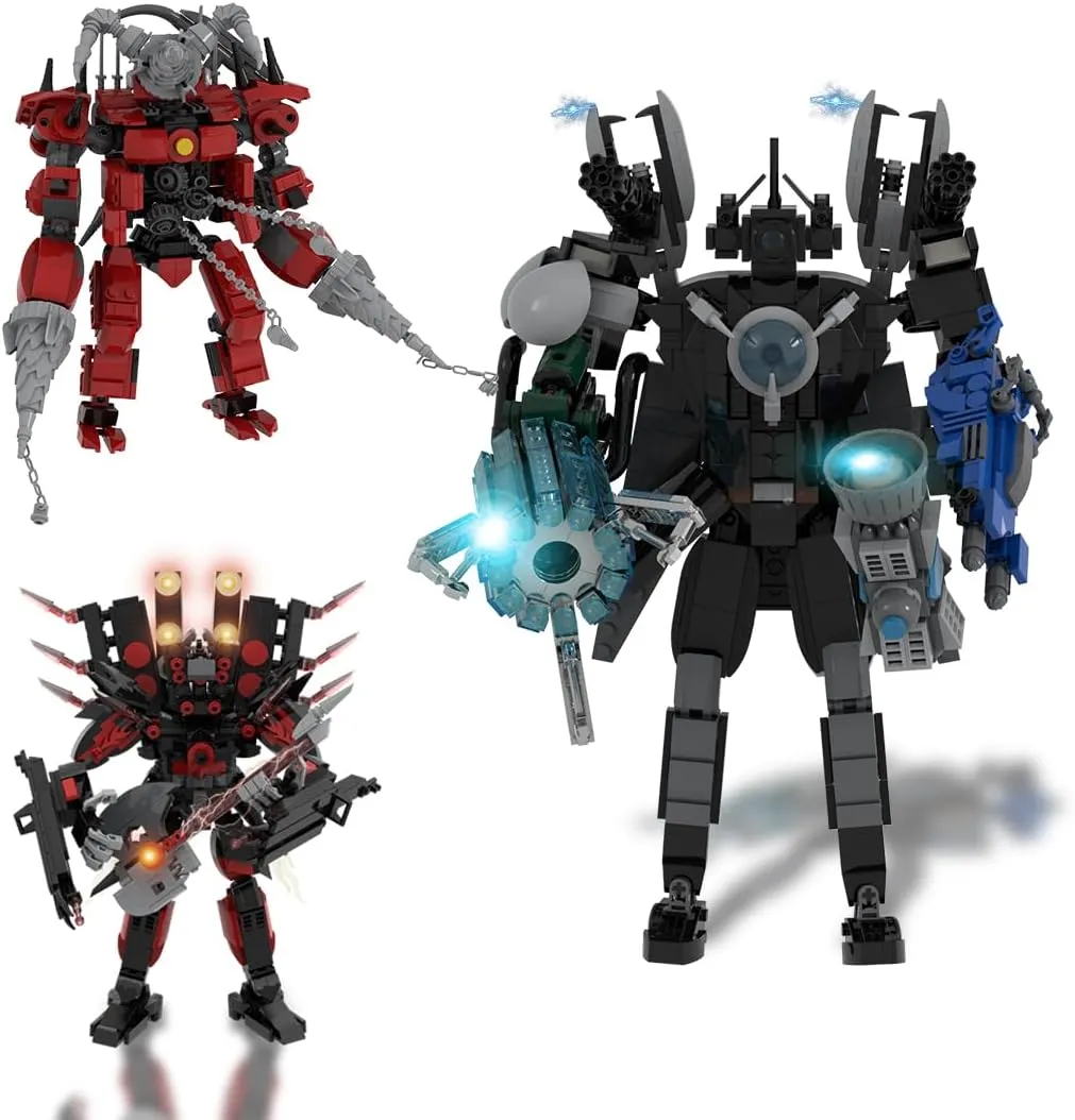 Upgraded Titan Speaker Man, Mini Toilet Toy Figure Set, Titan Clock Man Game Model Toys, Toilet Titan Building Blocks (Sound Man)