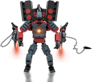 Upgraded Titan Speaker Man, Mini Toilet Toy Figure Set, Titan Clock Man Game Model Toys, Toilet Titan Building Blocks (Sound Man)