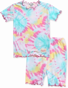 VAENAIT BABY Infant Toddler Kids Junior Soft Bamboo Pajamas Tie Dye Short Summer Pjs 2pcs Set 6M-12Y