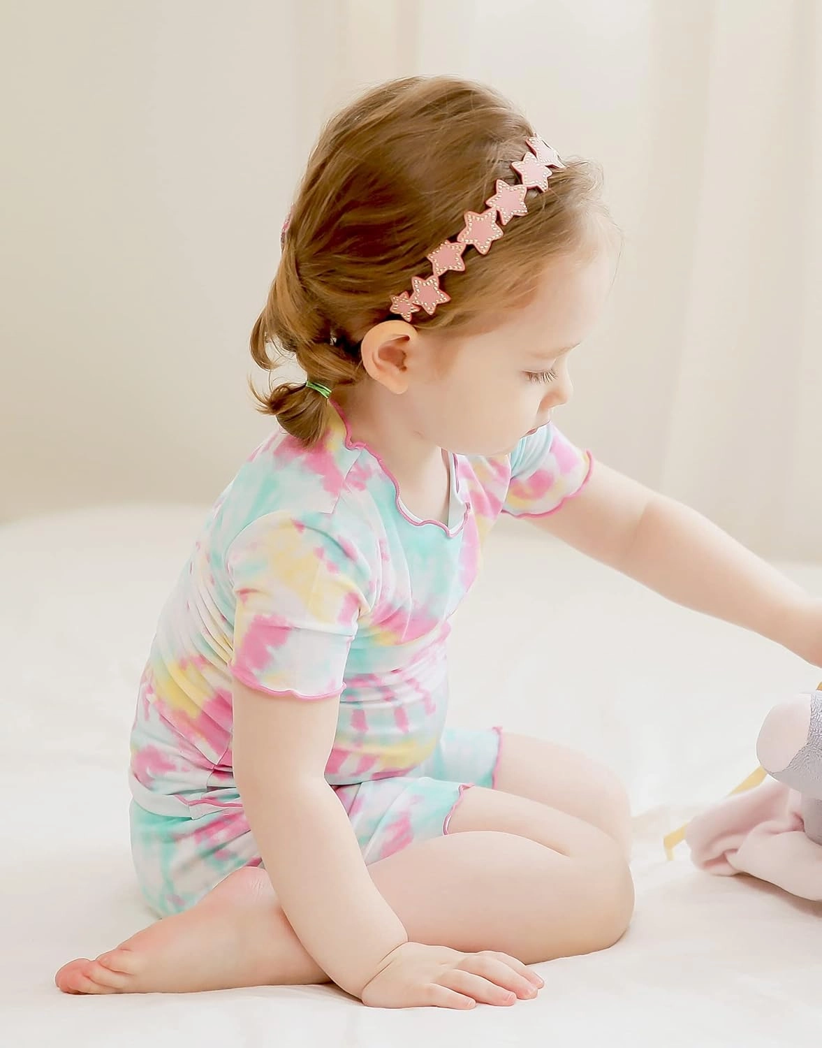 VAENAIT BABY Infant Toddler Kids Junior Soft Bamboo Pajamas Tie Dye Short Summer Pjs 2pcs Set 6M-12Y