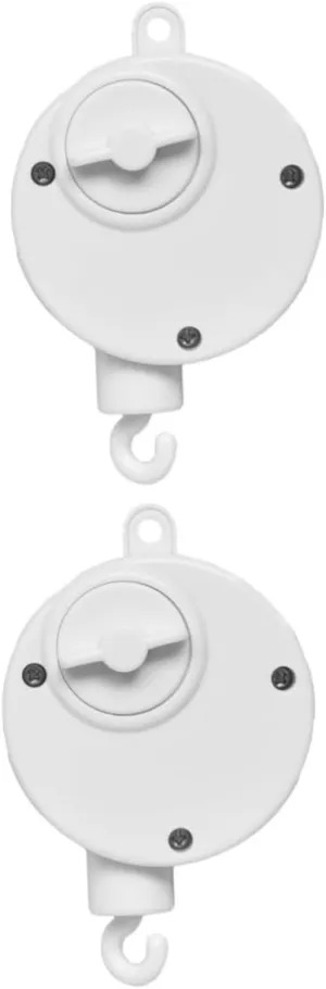 Vaguelly 2 Pcs Crib Musical Mobile Musical Toy Crib Holder Toys for Infants Wind-up Rattle Toy Infants Toys Crib Toy Clockwork Movement Musical Bell Bed Bell Baby Mechanical White