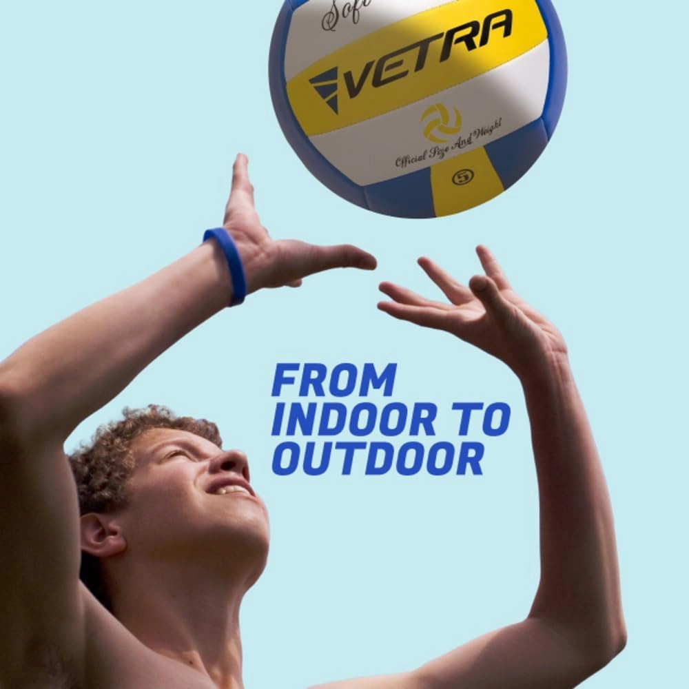 VETRA Premium, Soft Touch Volleyball, Official Size 5, Super Soft Volleyball Training Equipment for Professional & Recreational Use Practice, Sports & Outdoor, Kids, Teen Girls & Boys, Women & Men