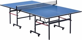 VEVOR Ping Pong Table, Professional Table Tennis Game, 107.9x60x30 inch / 2740x1525x760mm, Blue, MDF, Foldable, Portable, Easy Assembly, 10 Minutes, Lockable Wheel, Clamp Net