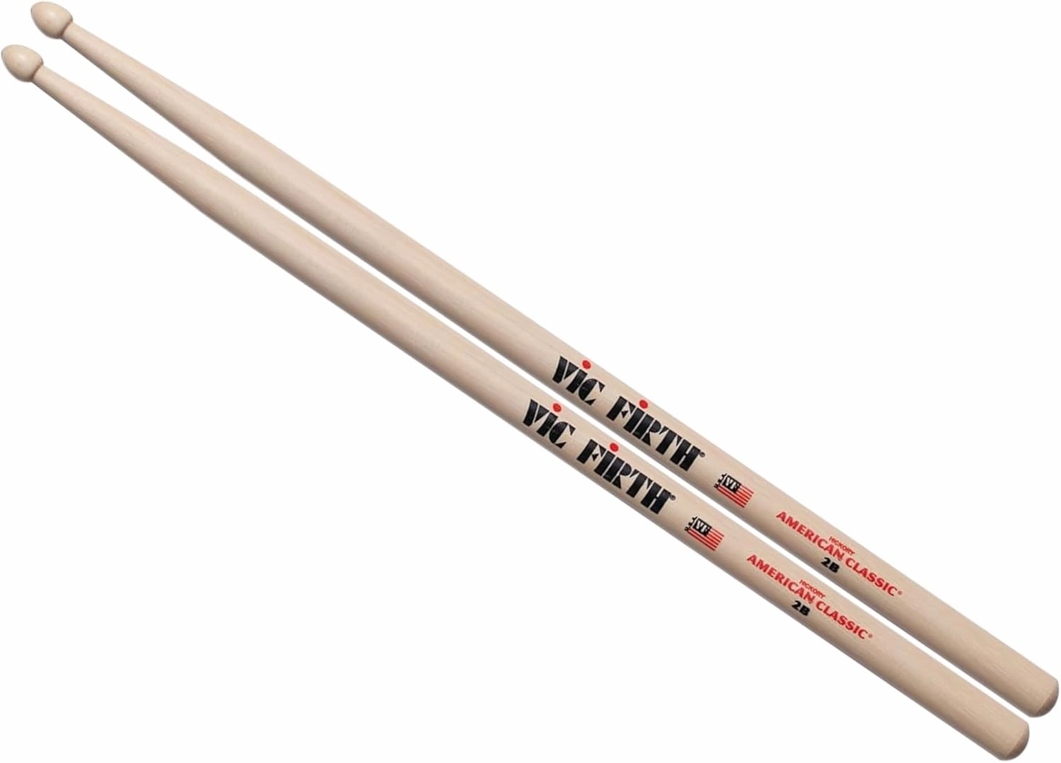 Vic Firth 2B American Classic Drum Sticks - 6 Pairs with Austin Bazaar Polishing Cloth