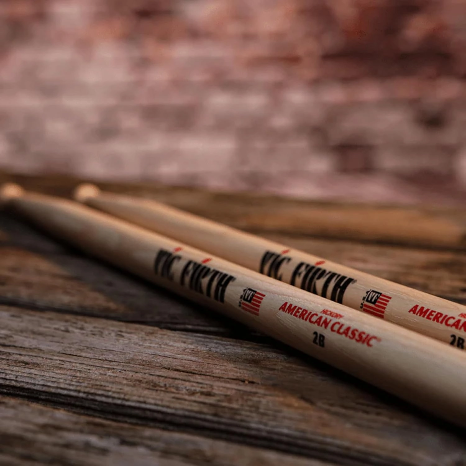 Vic Firth 2B American Classic Drum Sticks - 6 Pairs with Austin Bazaar Polishing Cloth