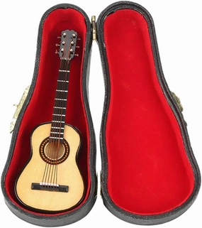 VICASKY 10cm Mini Musical Instruments Model Wooden Guitar Toy Guitar for Boys and Girls Children's Present Musical Decor Desktop Decoration