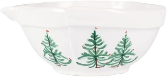 Vietri Lastra Holiday Small Mixing Bowl - Handmade Stoneware Baking & Cooking Prep Dish, 32 oz