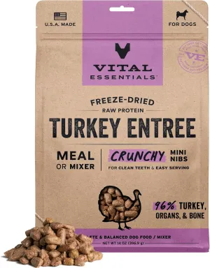 Vital Essentials® Freeze-Dried Raw Turkey Entree & Mixer Dog Food Crunchy Mini Nibs, 14 oz