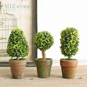Vivona Miz Home 1 Set 3 Botton Mini Artificial Plant Decor Decorative Potted Plant for Living Room Home Office and Retail