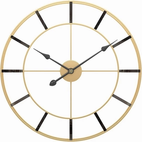 Wall Clock Wall Clock Large Metal Wall Clock,Iron Vintage Rustic Decorative Clock,Battery Operated Silent Quartz Movement for Living Room Kitchen Farm,Gold,60cm Art Home Decor Silen Clock
