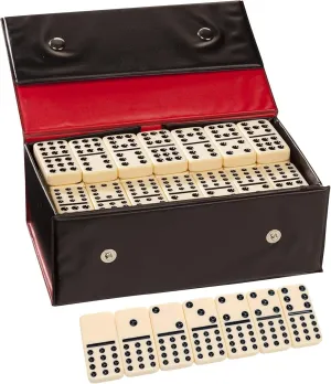 WE Games Double Twelve Dominoes Set - 91 Dominoes in Retro Travel Case - Ideal for Family Games - Perfect for Game Night