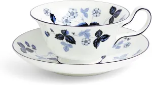 Wedgwood Wild Strawberry Inky Blue Teacup & Saucer 5.9floz