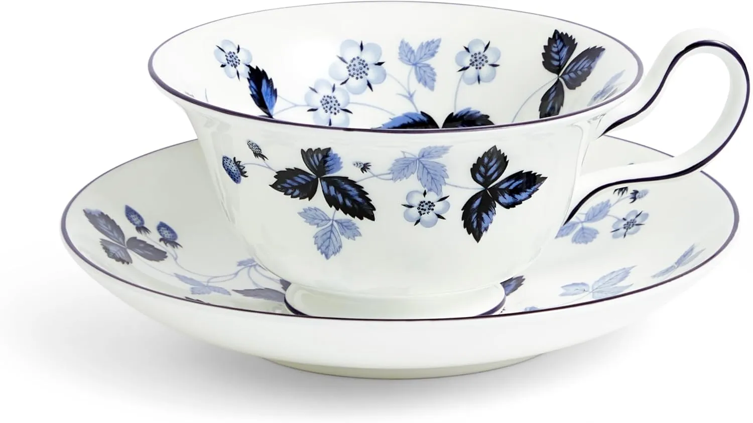 Wedgwood Wild Strawberry Inky Blue Teacup & Saucer 5.9floz