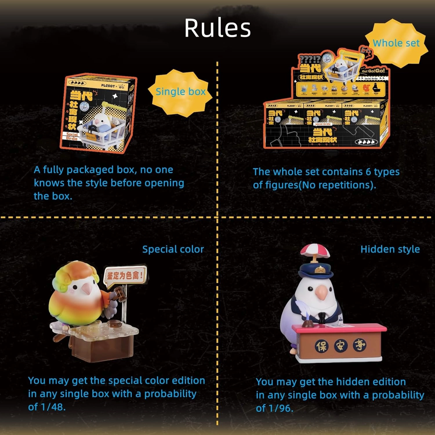 What's The Bird Love Bird Series3 Social Bidde Cute Blind Box Figures 6Pcs Collectible Toys Kawaii Birthday Gifts