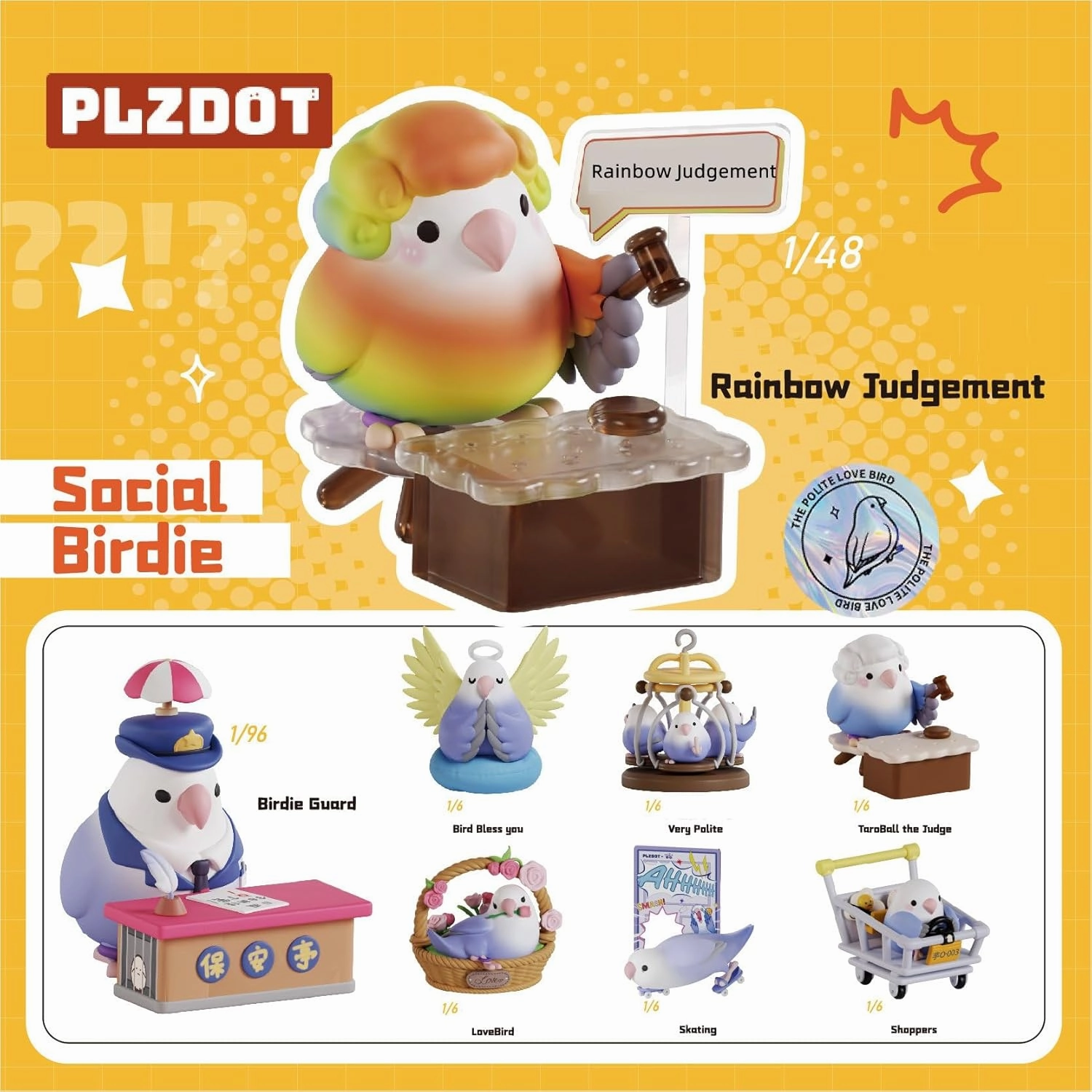 What's The Bird Love Bird Series3 Social Bidde Cute Blind Box Figures 6Pcs Collectible Toys Kawaii Birthday Gifts