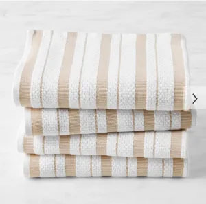 WilliamSonoma Classic Striped Towels, Set of 4 Khaki