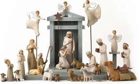 Willow Tree Nativity Premier Plus Elevated Angels, 25-Piece Set