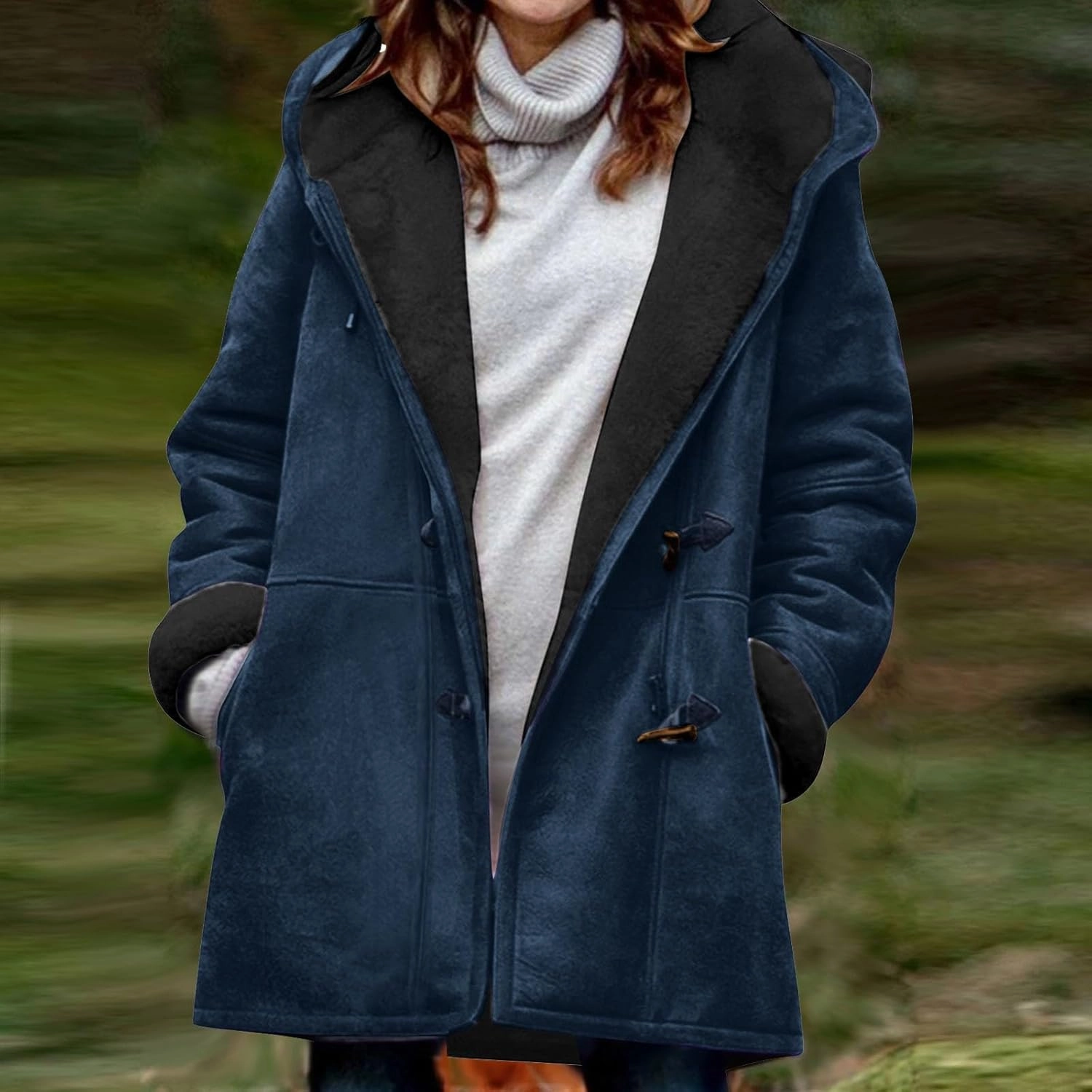 Winter Jackets for Women Sherpa Lined Suede Coat Thick Hooded Jacket Plus Size Parka Coat Warm Outerwear with Pockets