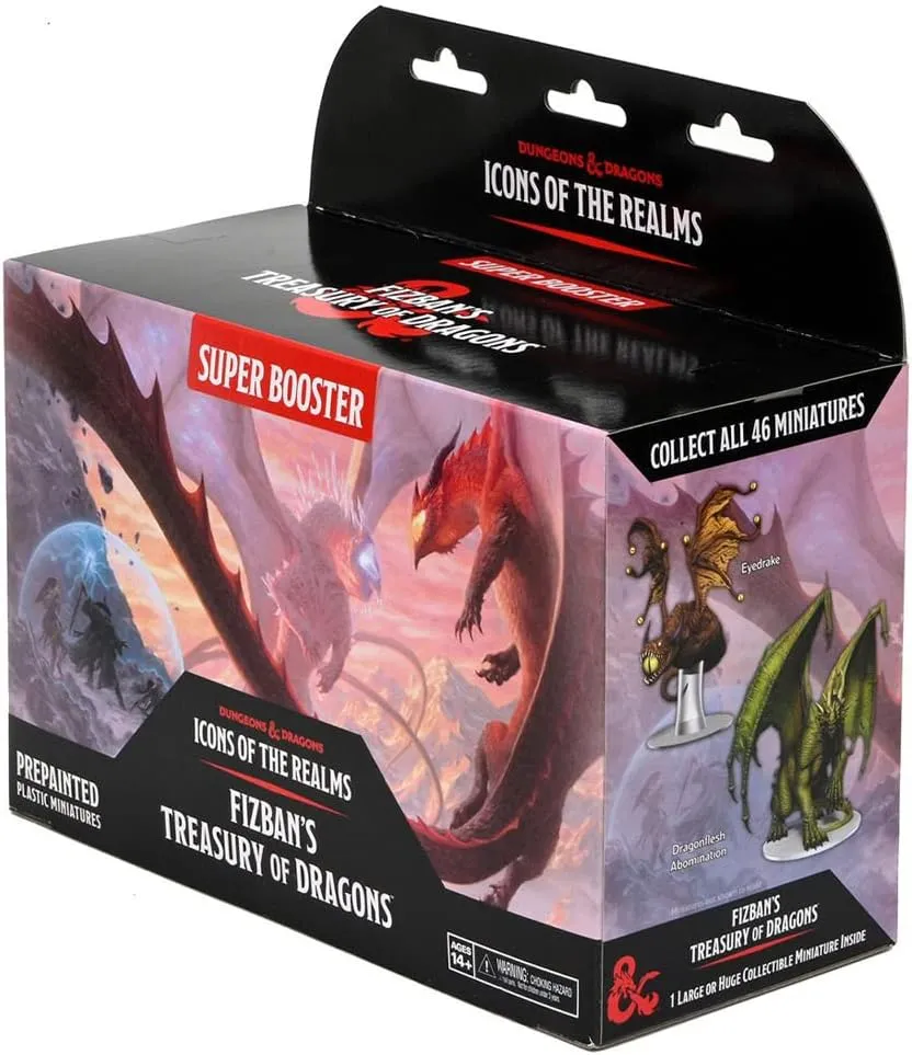 WizKids D&D Icons of The Realms: Fizban's Treasury of Dragons - Super Booster (Set22) - Contains 1 Huge Rare Figure, Pre-Painted, Pre-Assembled, Miniature, Dungeons & Dragons