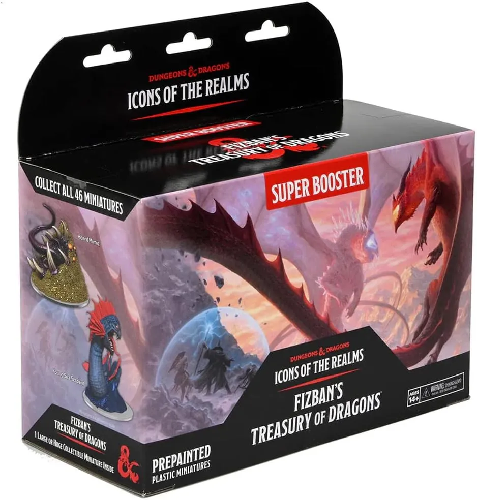 WizKids D&D Icons of The Realms: Fizban's Treasury of Dragons - Super Booster (Set22) - Contains 1 Huge Rare Figure, Pre-Painted, Pre-Assembled, Miniature, Dungeons & Dragons