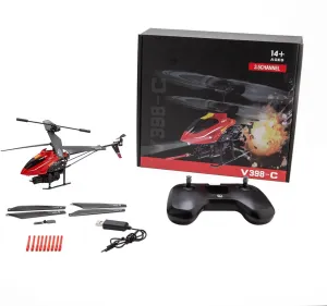 WL V398-C Mini Armed Helicopters, 2.4G 4CH Dual-Blade RC Aircraft with Lights and Missile Launching System, Hobby in Remote Control