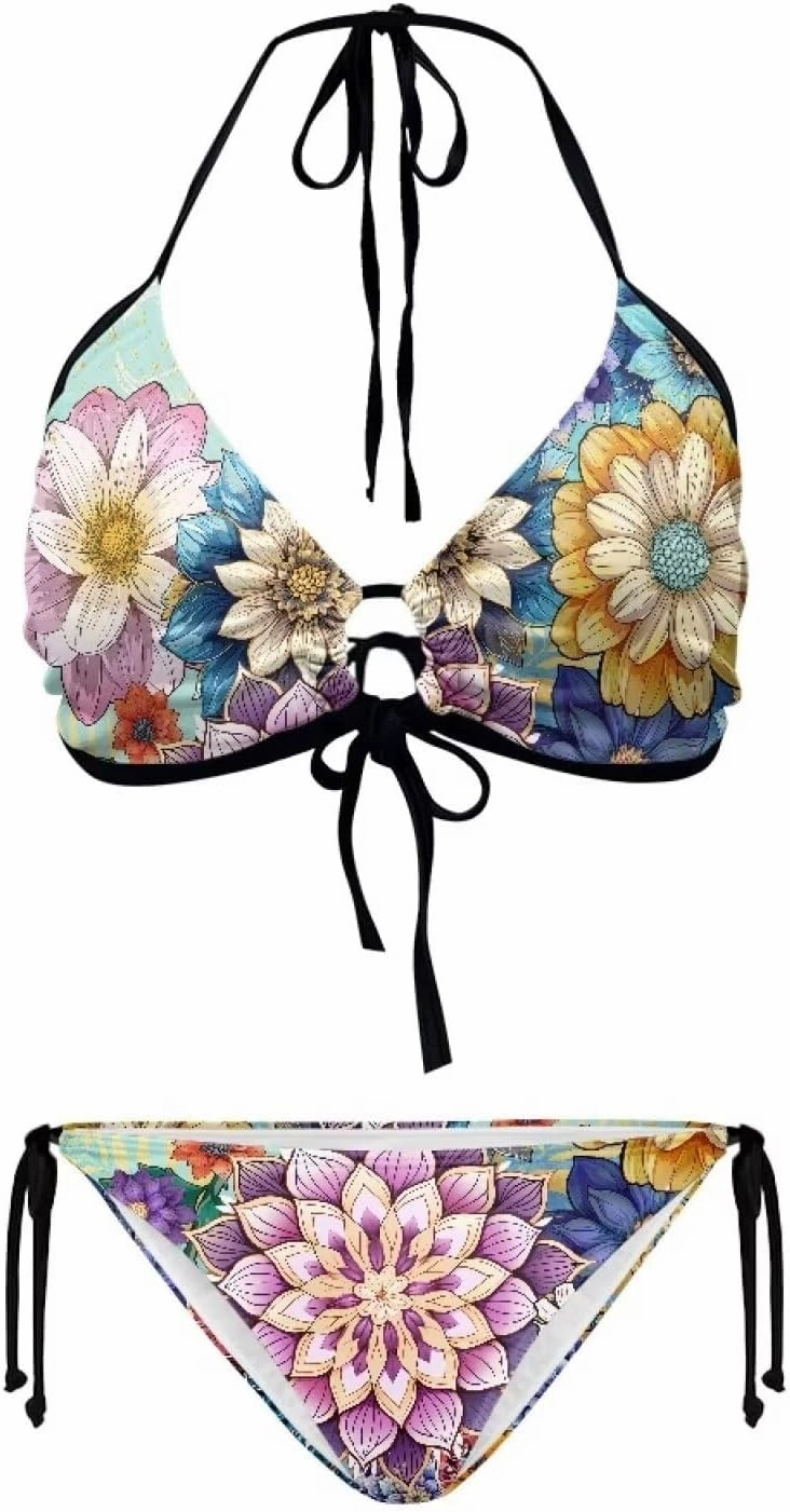 Womens Sexy Halter Bikini Set String Bathing Suit Teen Girls Swimming Suit 2 Piece Swimsuit