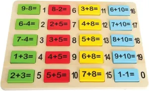Wooden Toys Math Tiles for Learning Addition and Subtracting Number Fun Early Educational Toy Designed for Children 3 , Multi (10716)