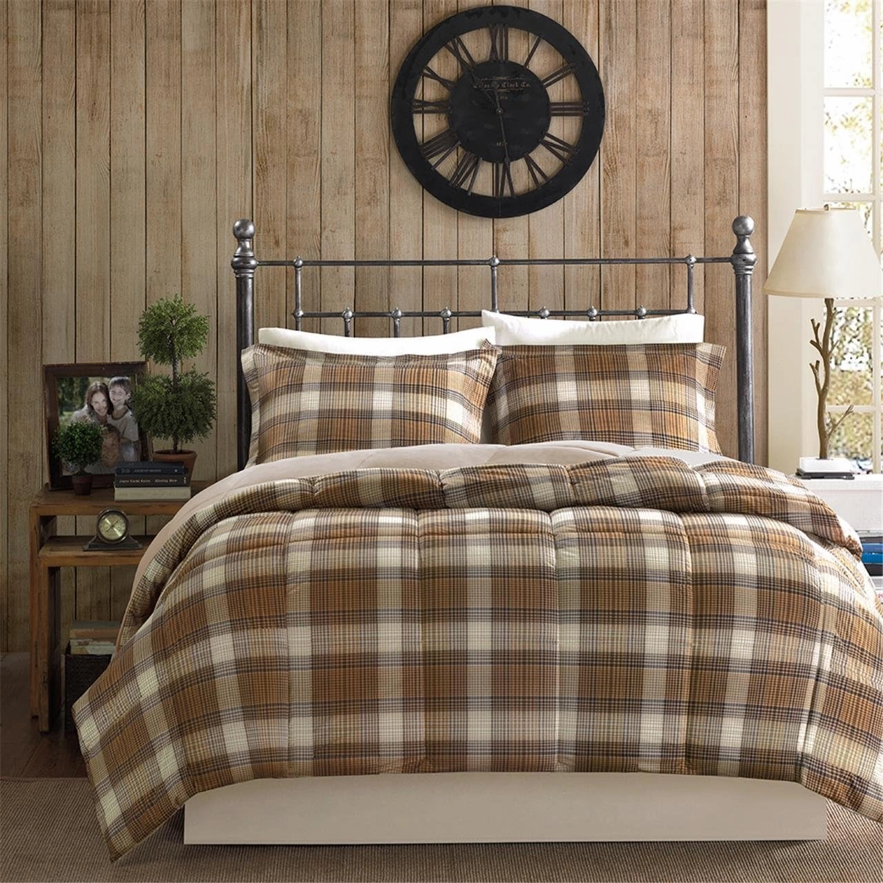 Woolrich Comforter Set, Cabin Lodge, Warm Cover for Colder Season, Modern Cottage-Inspired Down Alternative Ultra Soft Microfiber Bedding, Matching Sham, Plaid Brown Twin 2 Piece